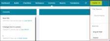 Switching project branches to show branch specific commits in the Commits tab.