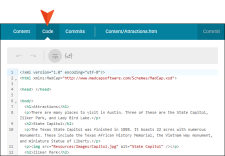 Looking at a selected file with the code view.