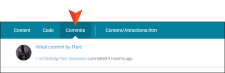 Looking at a selected commit with the commit view.