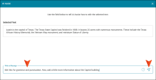 Image showing the prompt message for AI and the submit button.