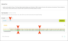 Image showing the differences feature in action in the AI editor.